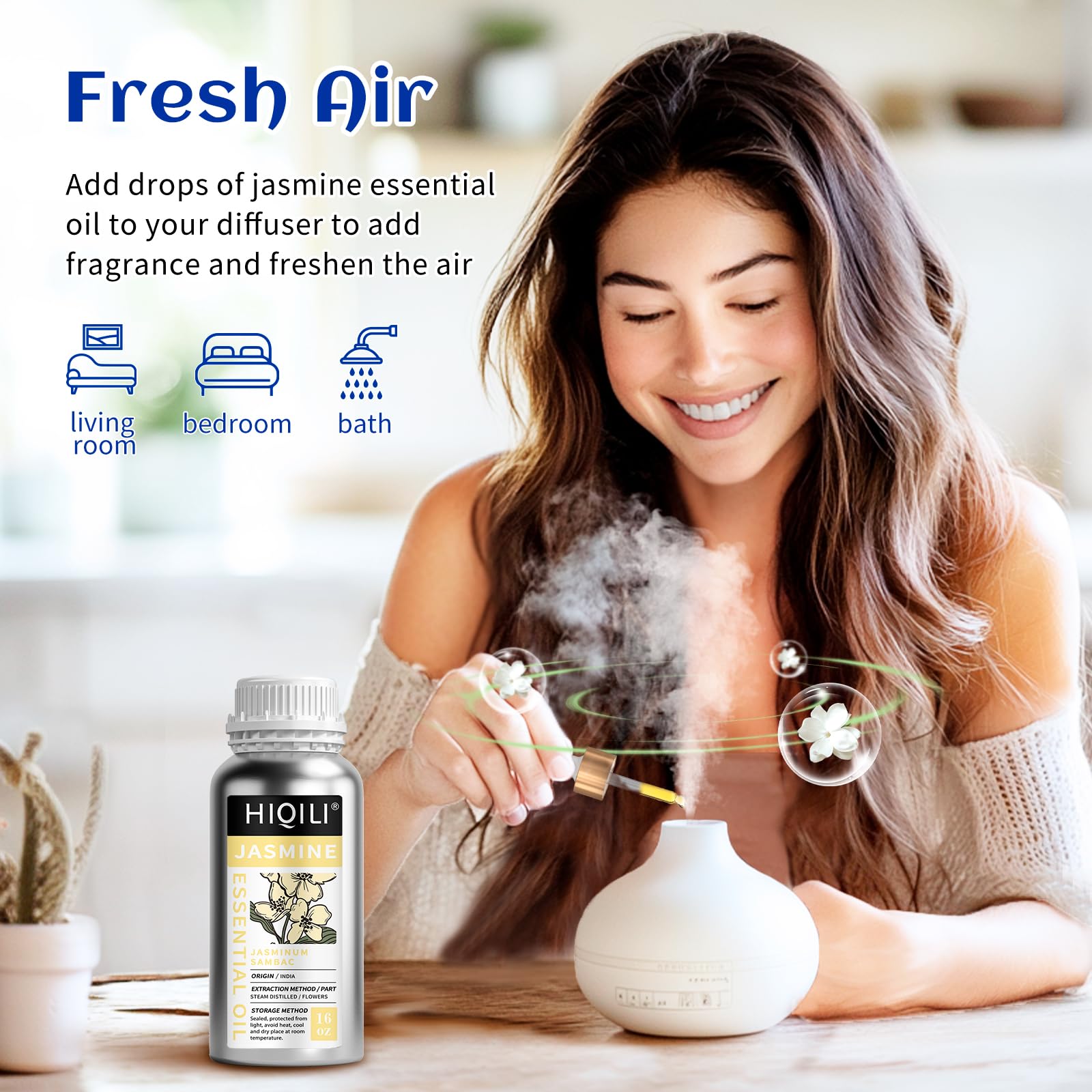 HIQILI Jasmine oil in diffuser for a fresh ambiance