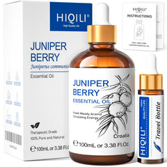 HIQILI juniper berry essential oil bottle with dropper for easy dosing