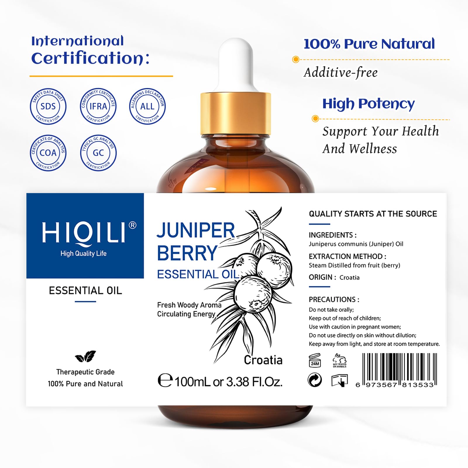 Massage blend with HIQILI juniper oil and carrier oil