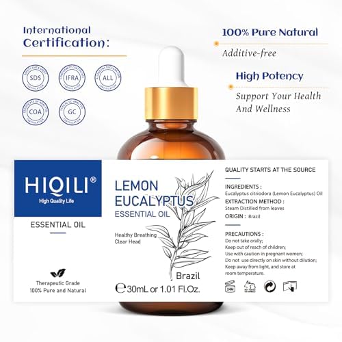 HIQILI Lemon Eucalyptus Oil DIY blends for lotions and soaps.