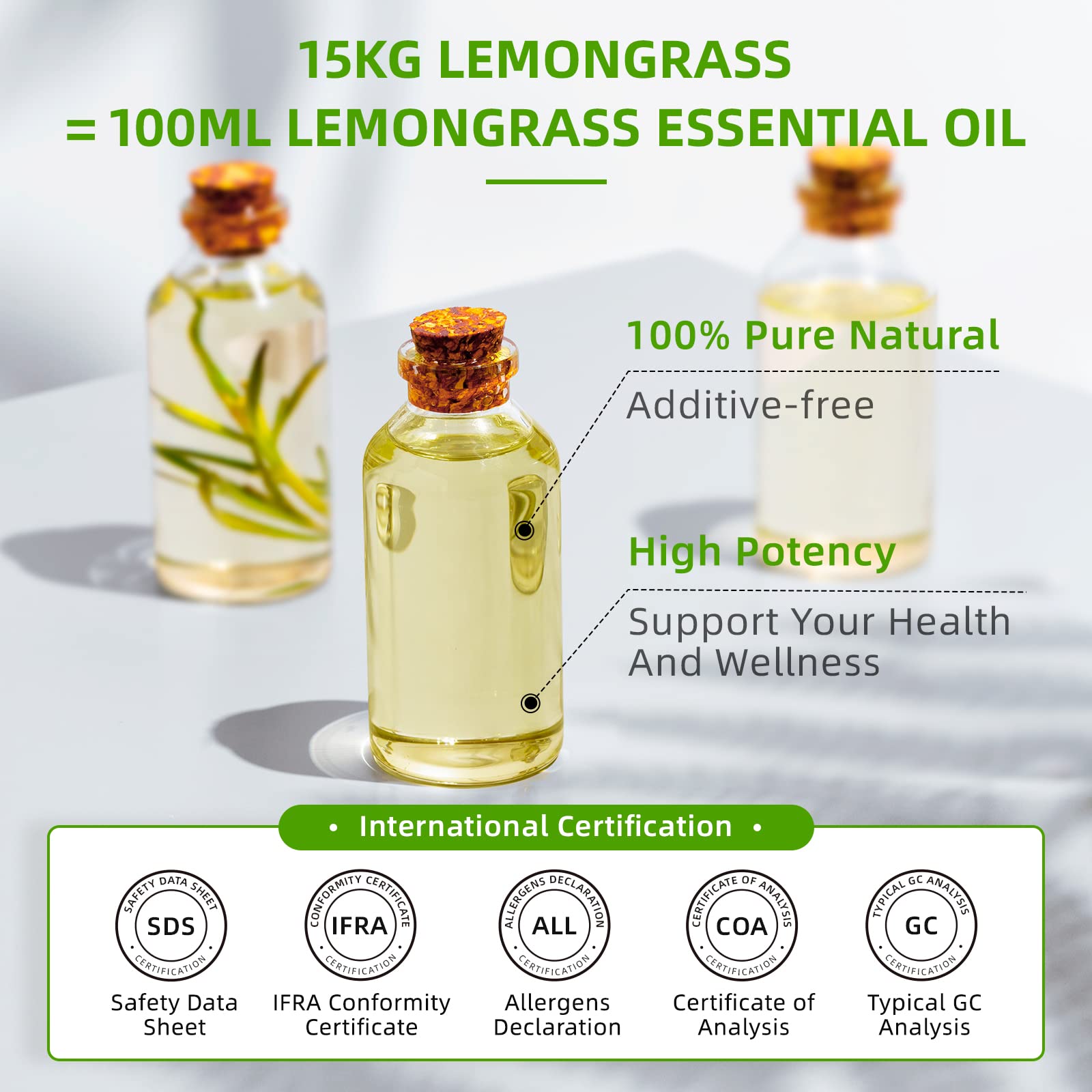 HIQILI lemongrass oil massage blend ready for use.