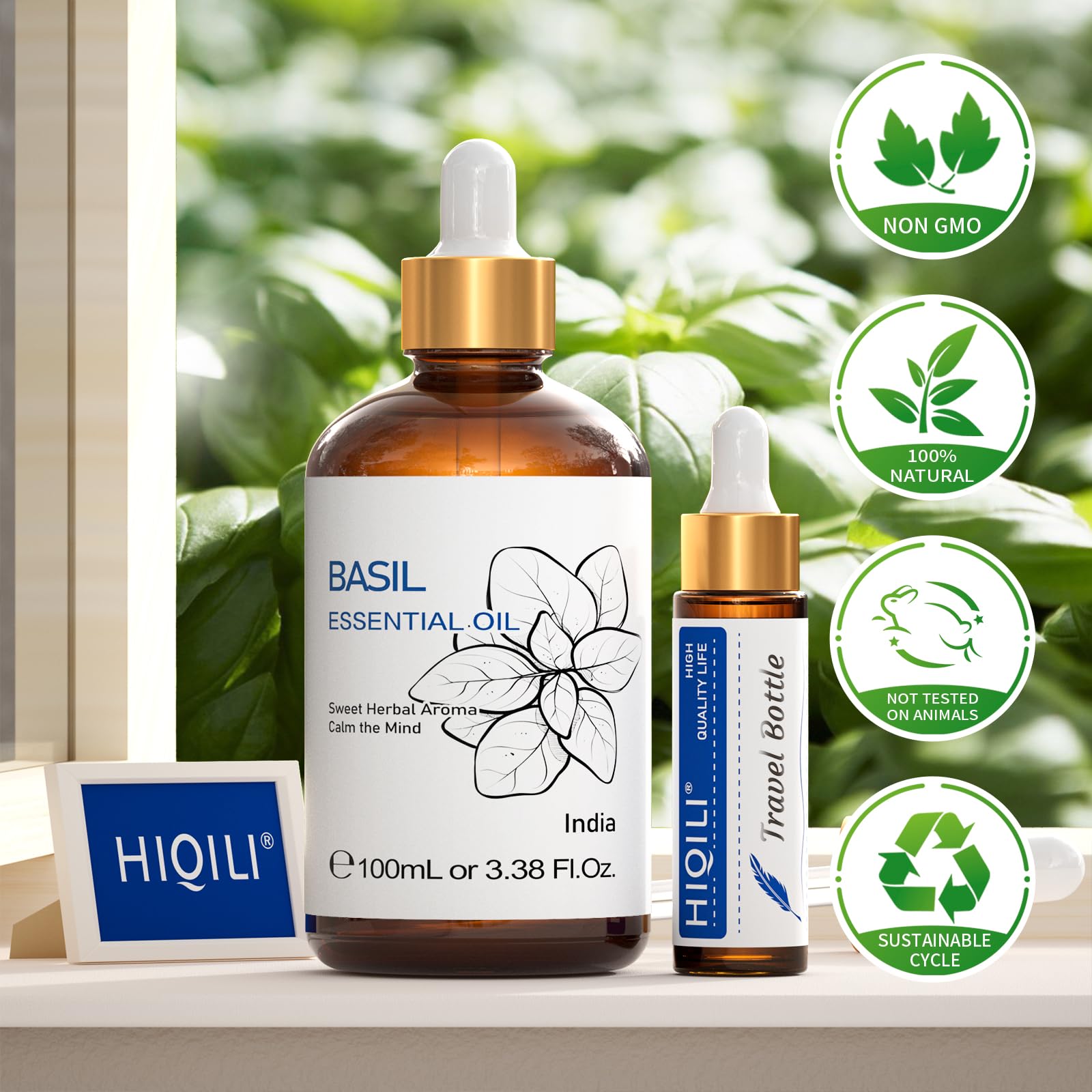 Productos de limpieza con albahaca HIQILI para un ambiente fresco