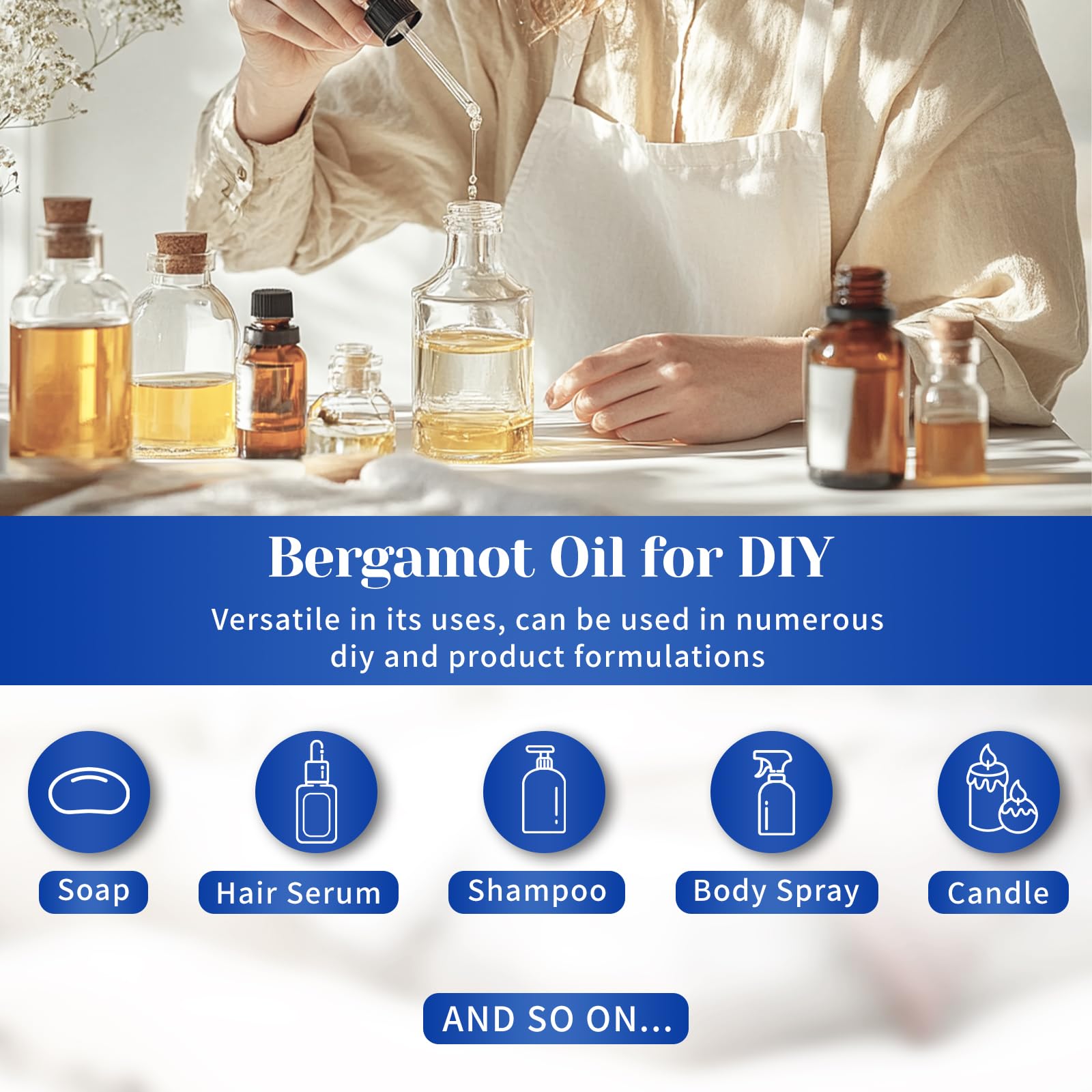 HIQILI Bergamota: mezcla con aceites portadores para masajes suaves
