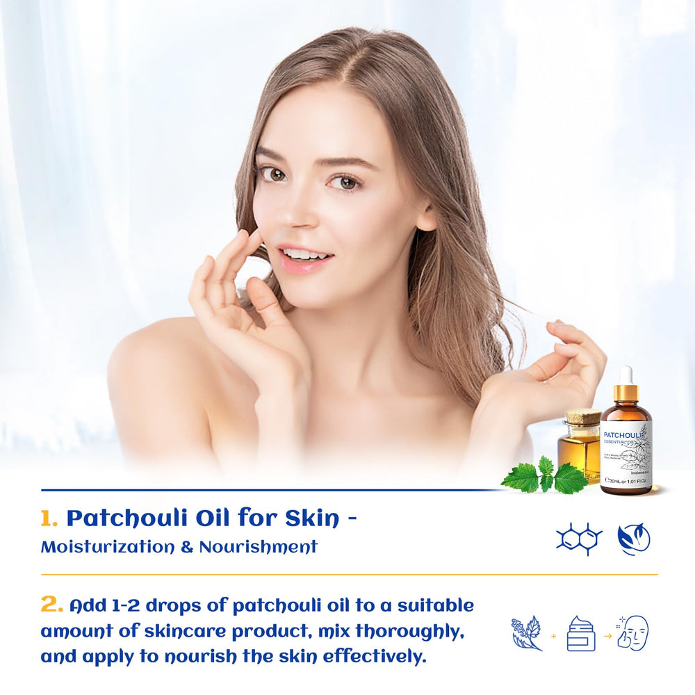 HIQILI Patchouli essential oil for skin care blends and moisturizers