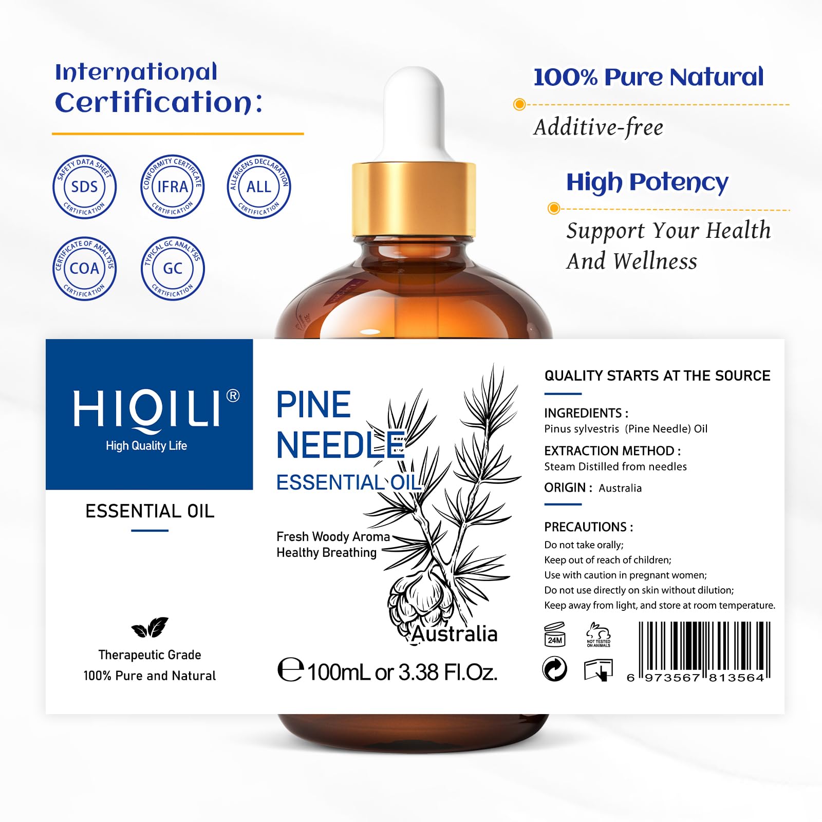 HIQILI pine essential oil for candle making and winter ambience.
