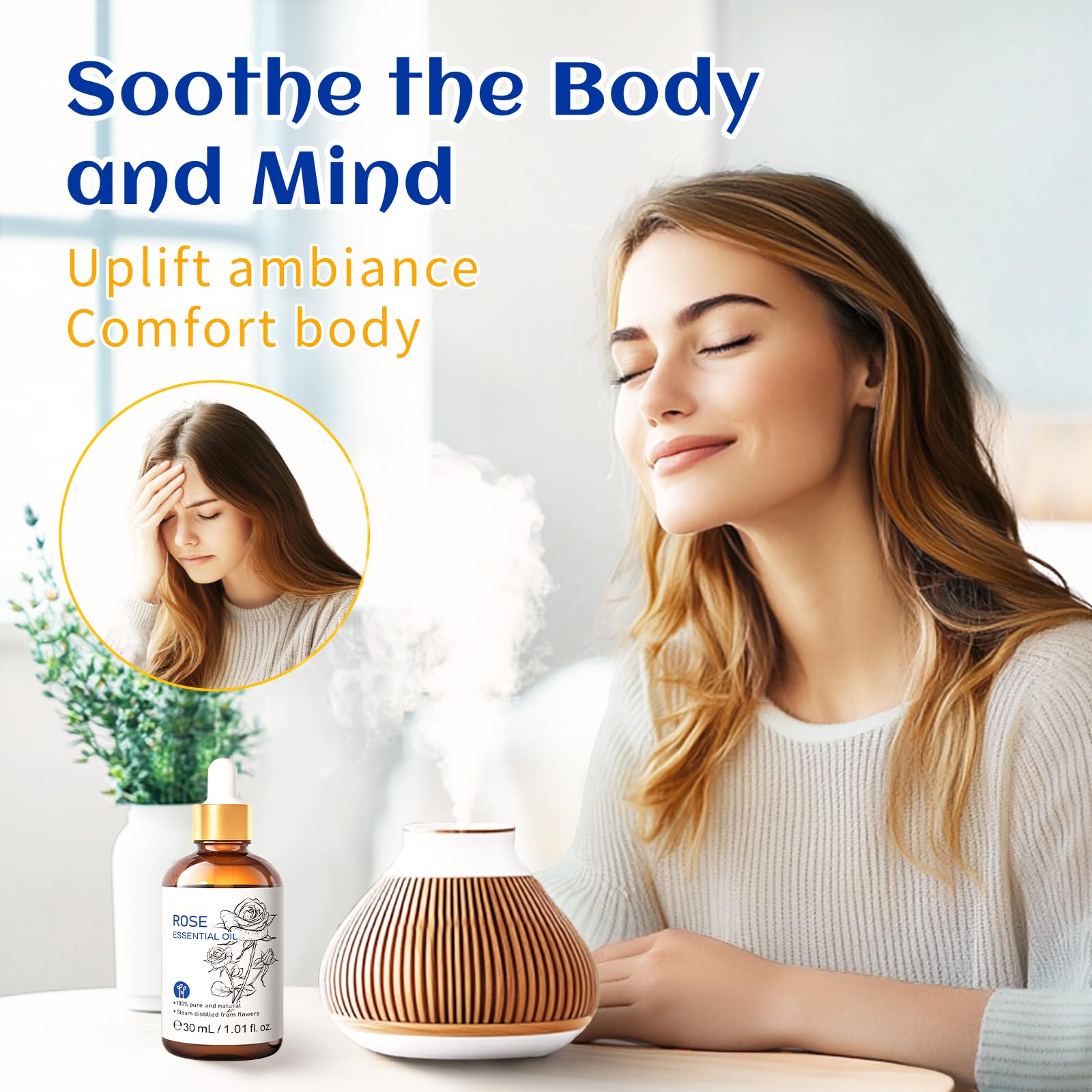 HIQILI Rose Aceite Esencial - gotero, dosificación precisa para masaje suave.