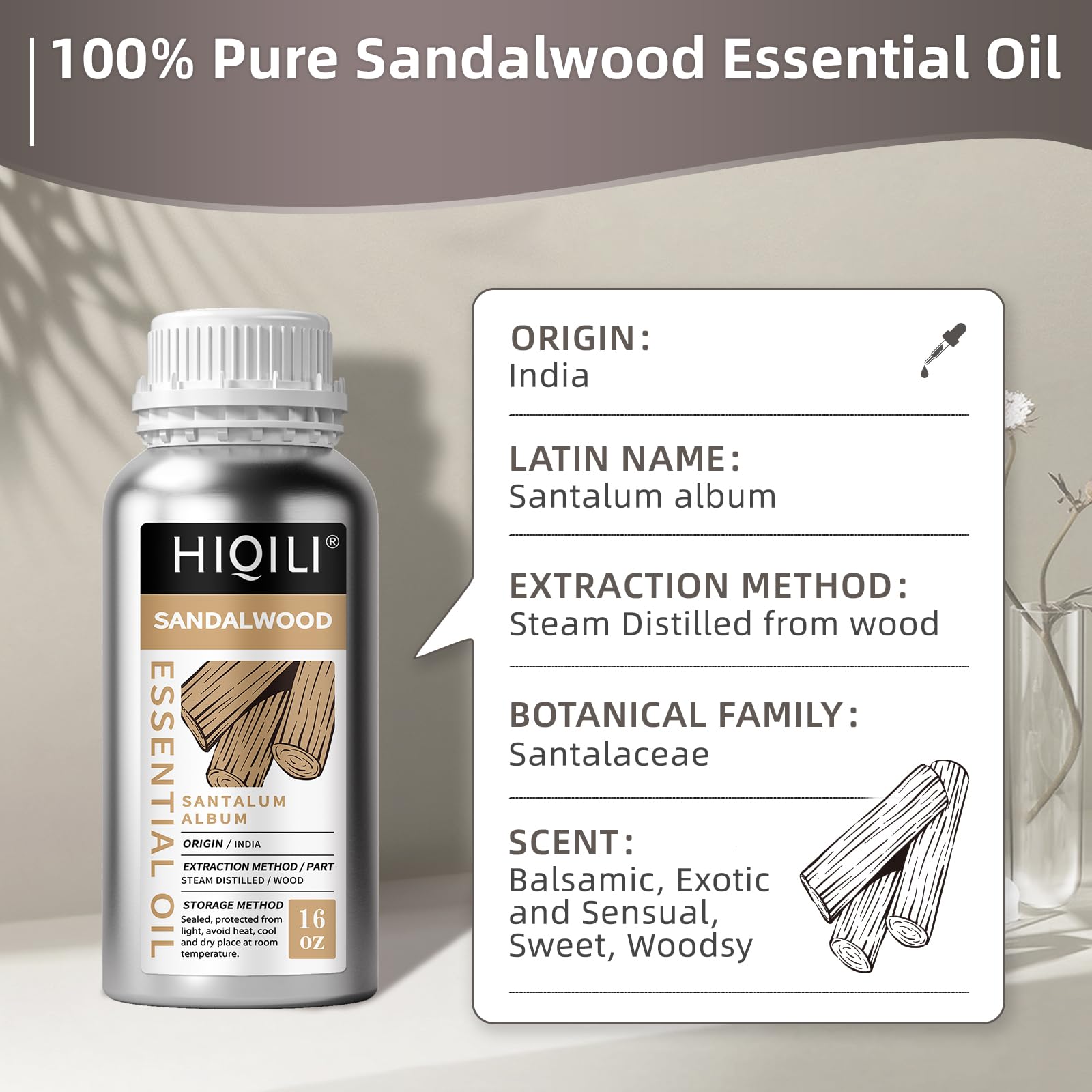 HIQILI sandalwood essential oil used in soap making for warm fragrance