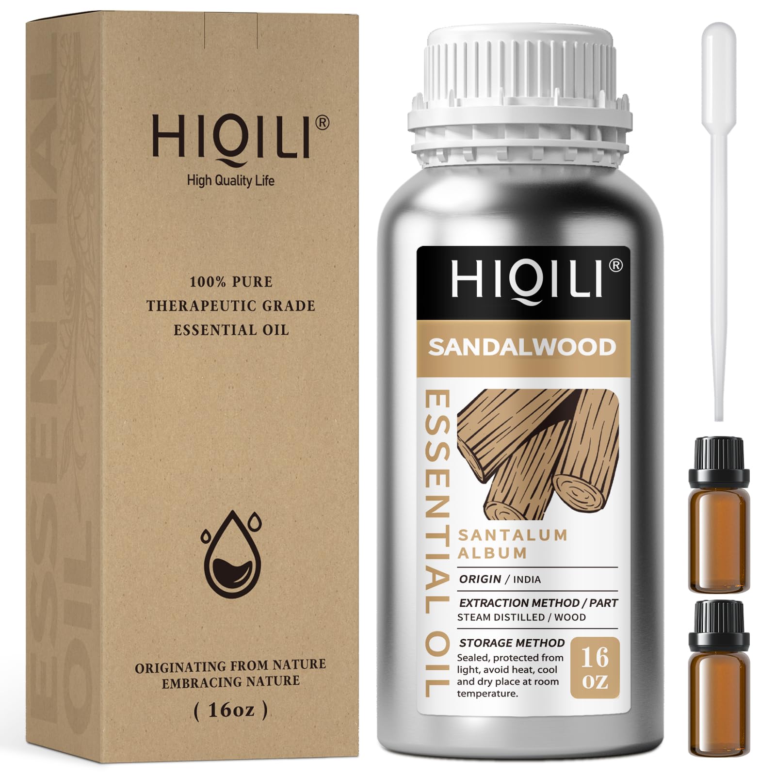 HIQILI sandalwood essential oil bottle pour for long-lasting aroma