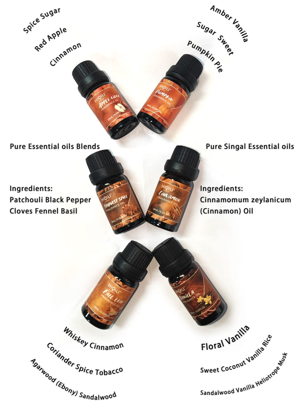 HIQILI Spice Fragrance Oil Oriental Gourmand Cider bottle offers rich diffuser scent