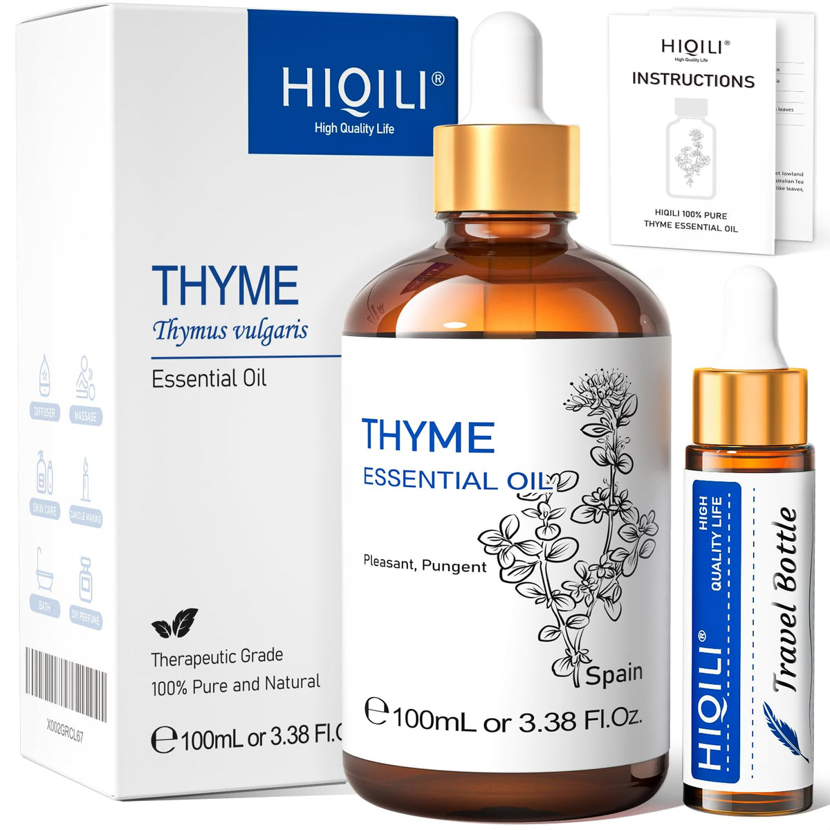 HIQILI Tomillo: aroma para difusor que purifica el ambiente.