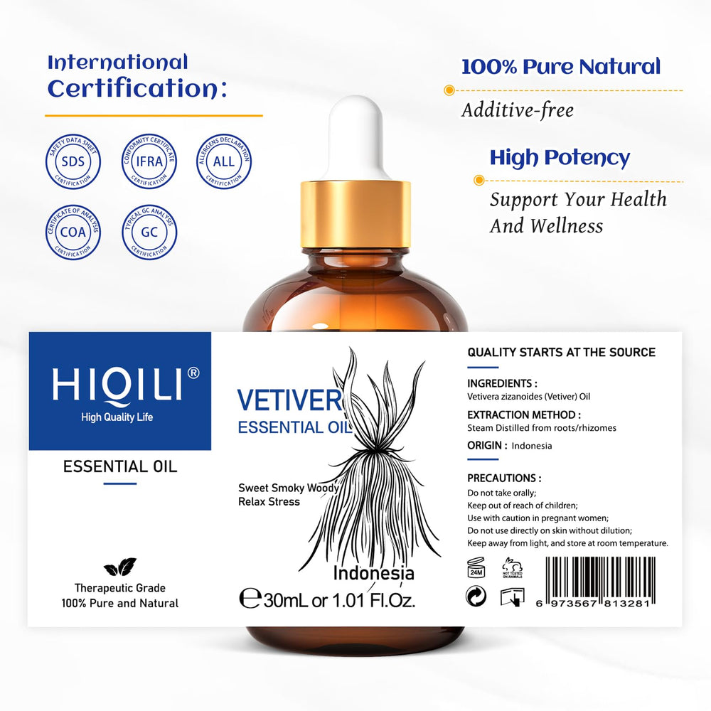 Detalle del gotero HIQILI Vetiver para dosificar
