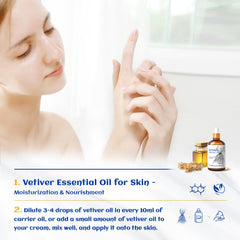 HIQILI Vetiver oil massage application for calming touch