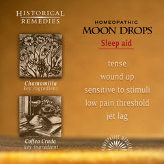 Historical Remedies Moon Drops travel case with lozenges for jet lag relief.