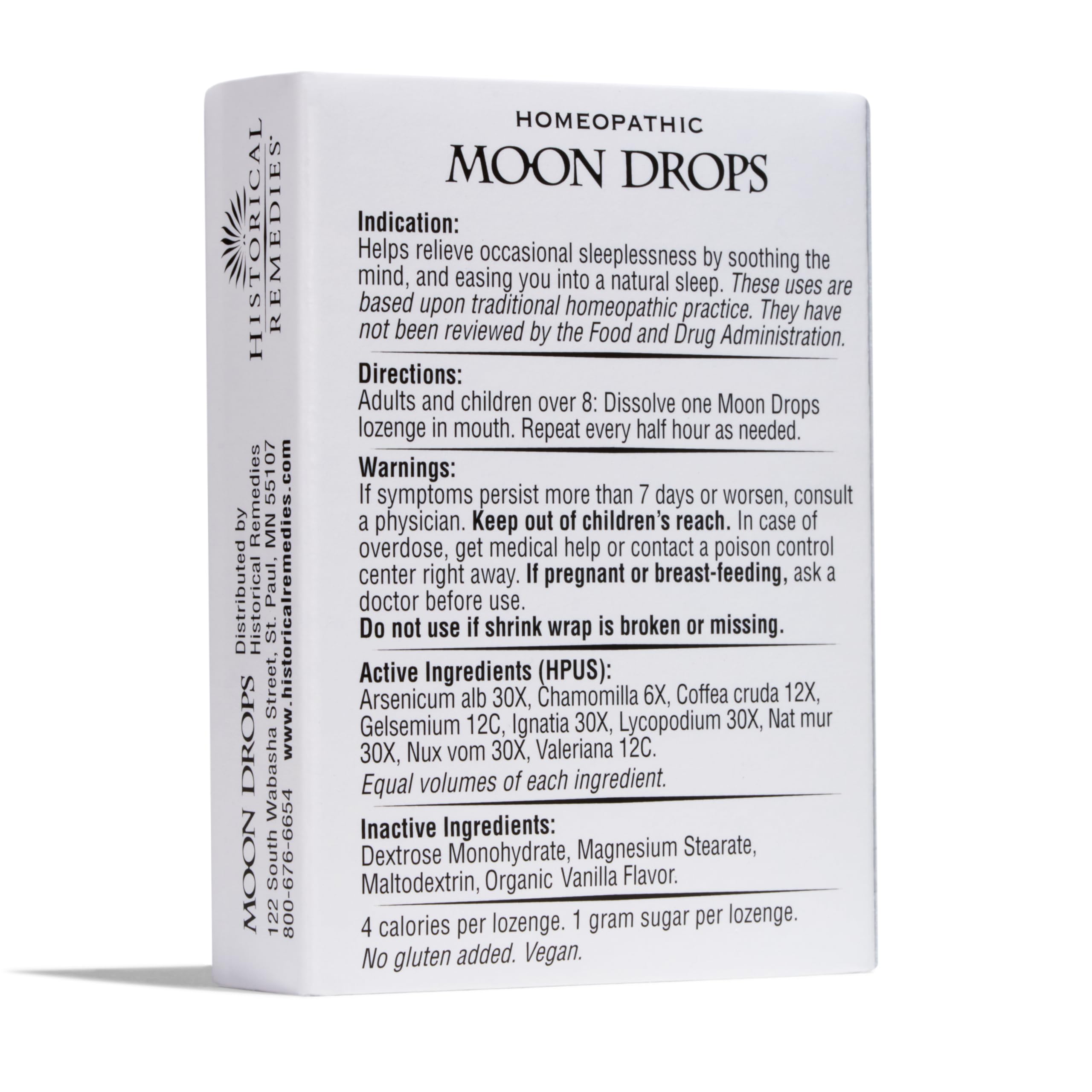 Historical Remedies Moon Drops suitable for adults and teens 12 and up.