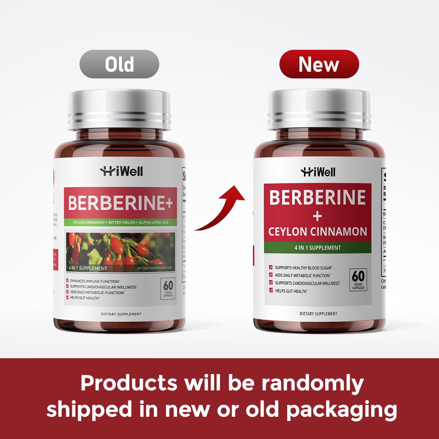 HiWell Berberine bottle and packaging shown for a complete 30-day supply