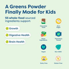HIYA Kids Greens Powder Sticks chocolate mix into milk for a smooth shake.