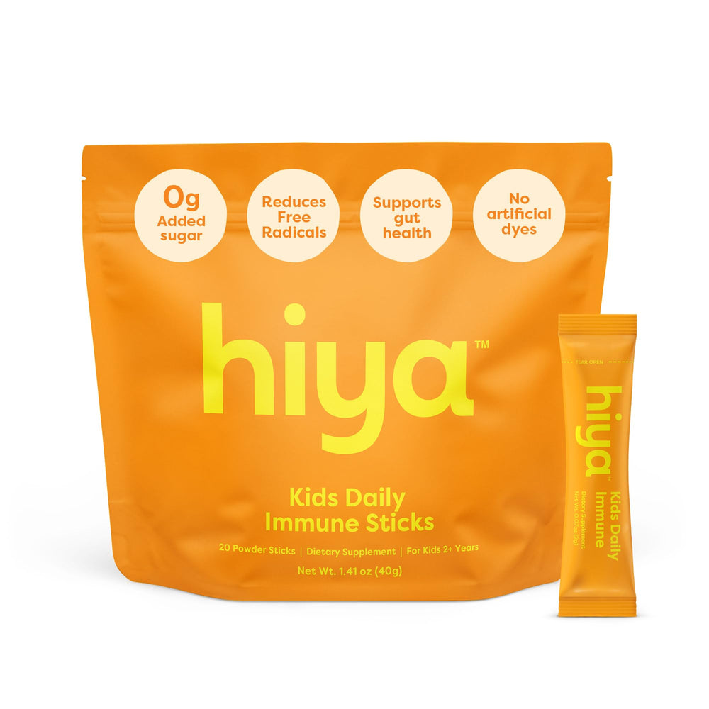 Hiya Kids Immune Support front pack for daily immune support in kids.