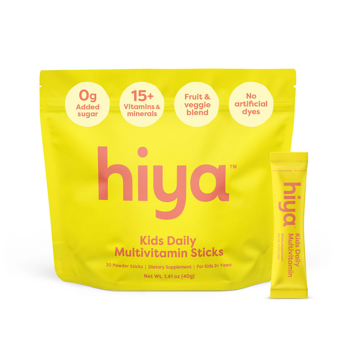 Hiya Kids Multivitamin packaging front with brand and nutrient promise