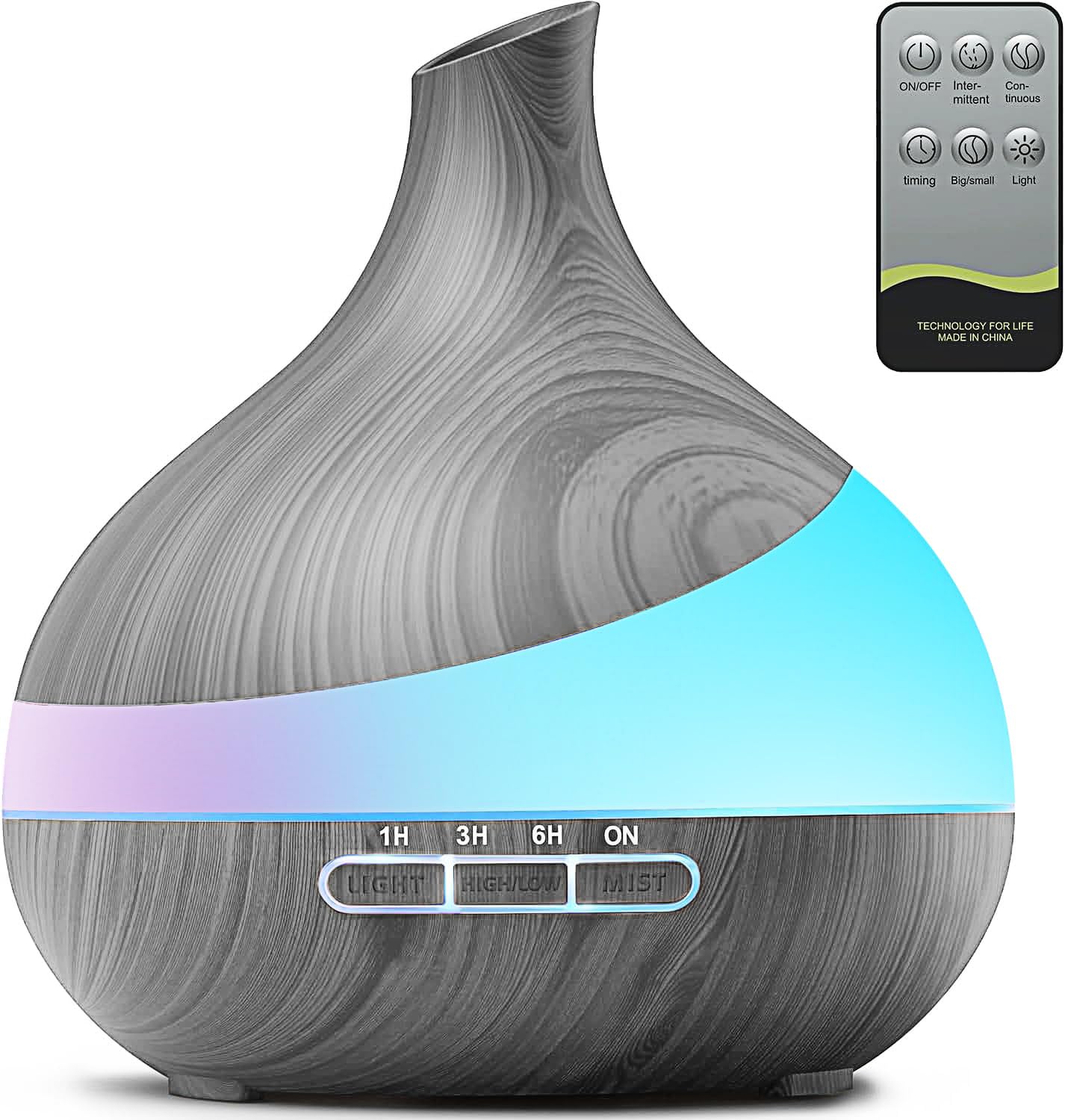 HJTHJT 500ml diffuser with remote control for convenient operation and steady mist output.