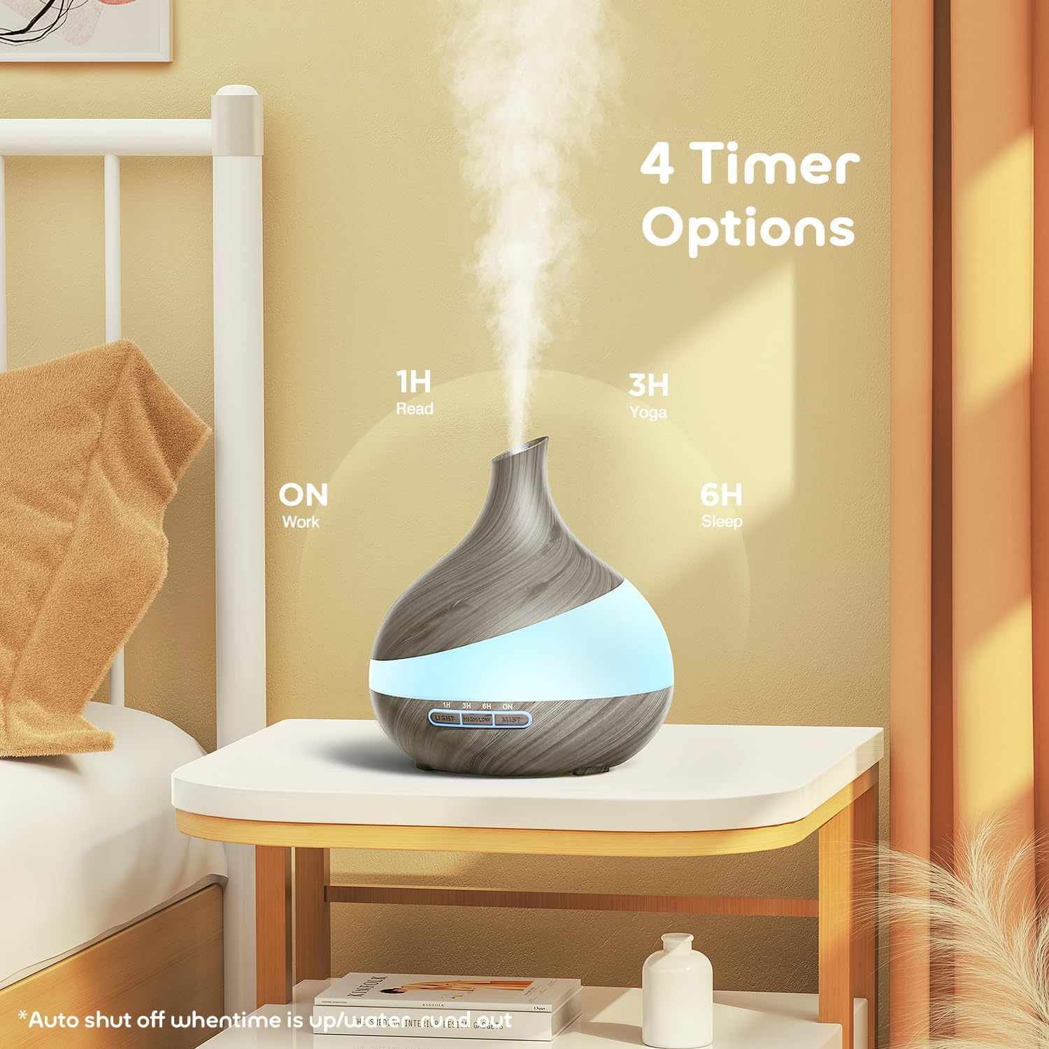 HJTHJT whisper-quiet diffuser supports restful sleep and focused work.