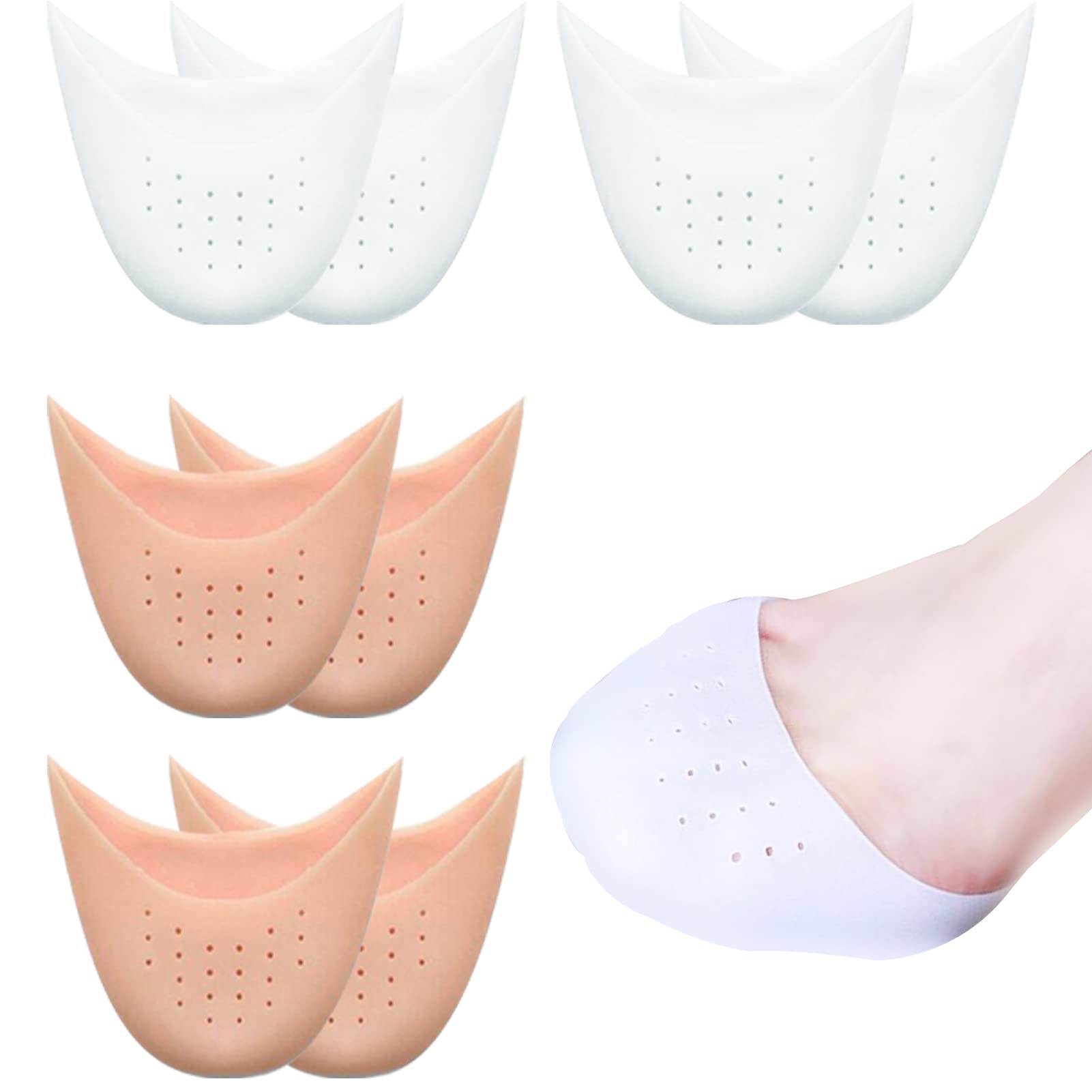 Pack of four toe pads ensures fresh pairs for performances.