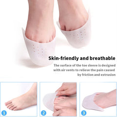 Versatile toe pads fit pointe shoes, high heels, and casual footwear.