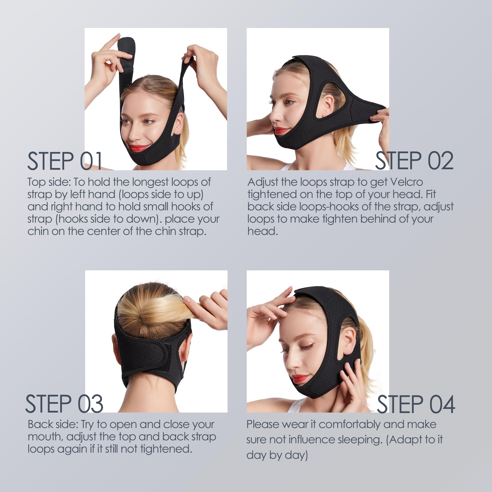 Hlonns Airflow Jaw Strap reusable 2pcs set for travel.