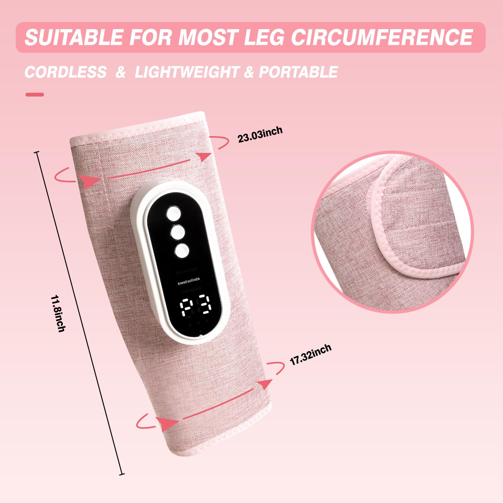 hlpsionlp air compression leg massager pink cordless design for on-the-go relaxation