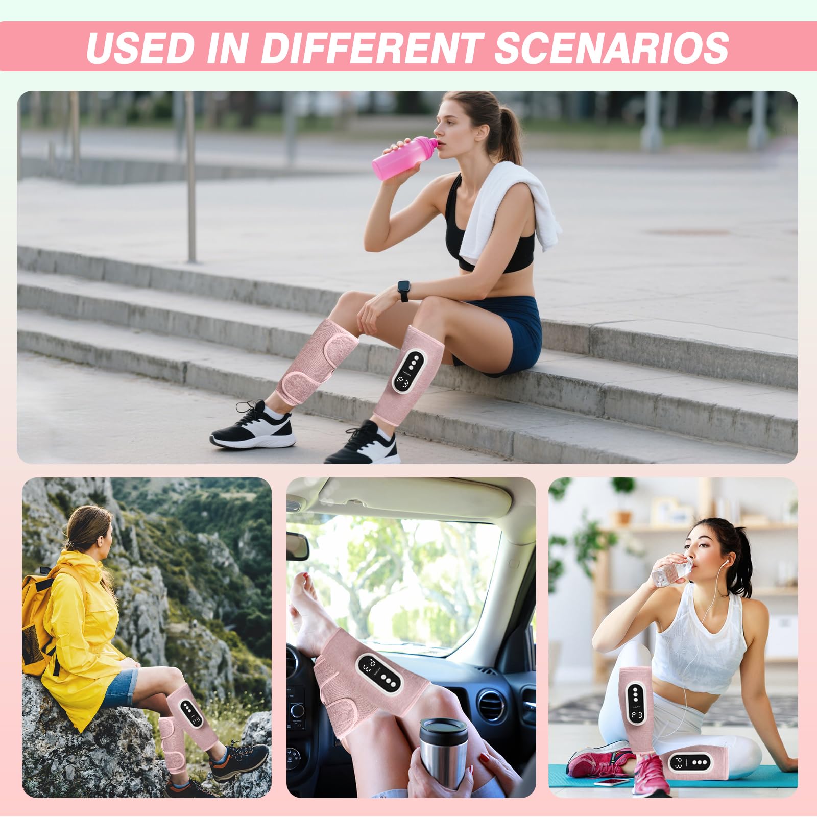 hlpsionlp air compression leg massager pink gift choice for sports recovery