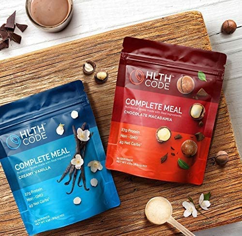 Shaker with HLTH CODE meal shake ready to enjoy