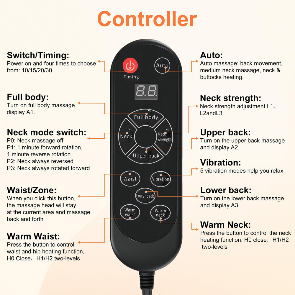 hlthsky back massager heat therapy areas provide soothing warmth