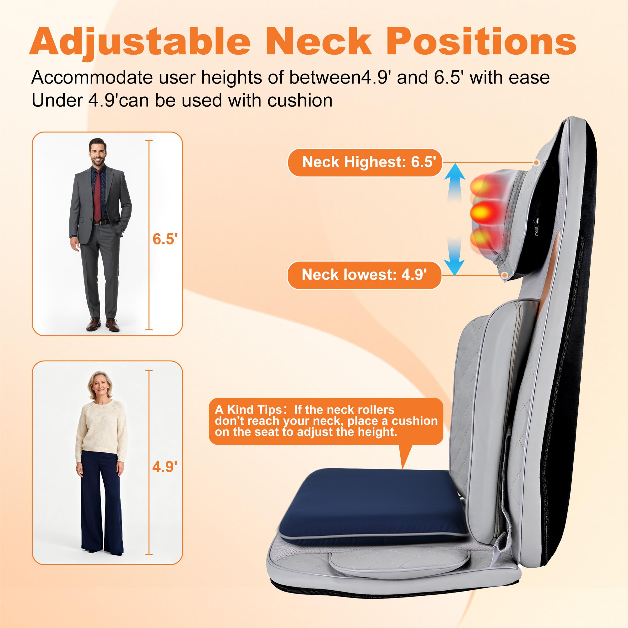 hlthsky massager ergonomic design with PU leather and mesh