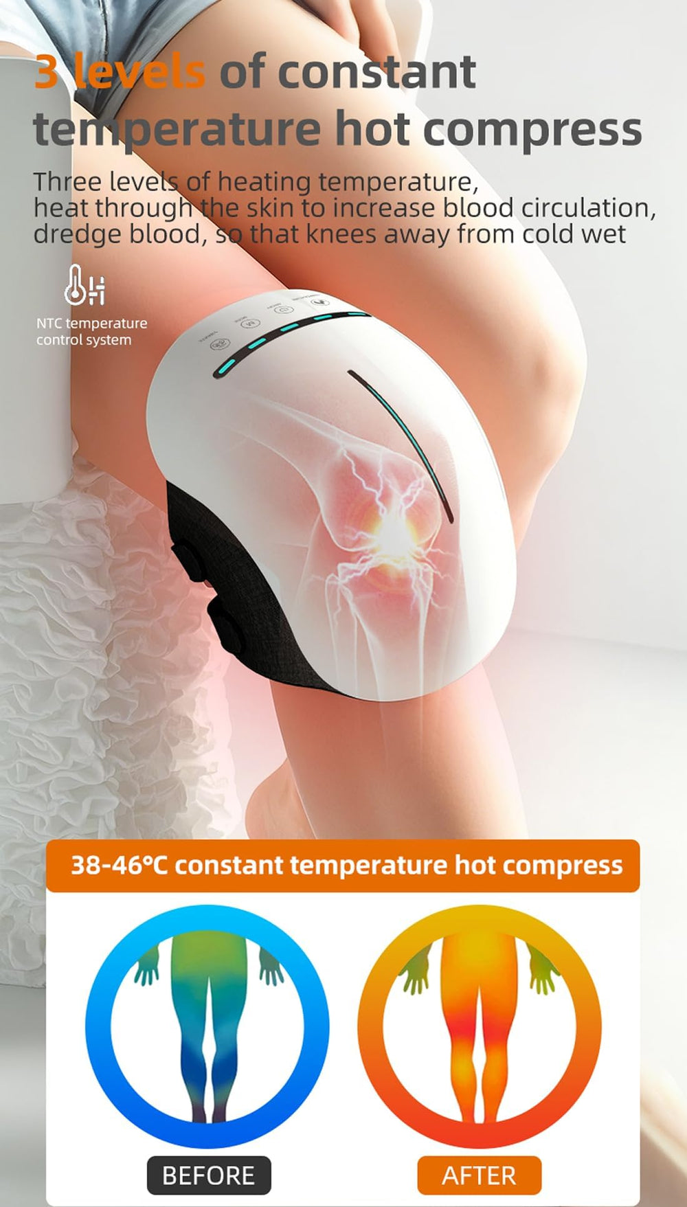 HLTHZONE adjustable straps ensure secure, no-slip fit on all knees.