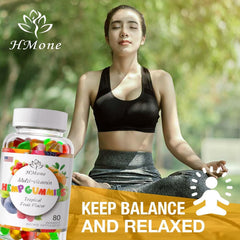 Close-up of HMone bottle highlighting vegan non-GMO branding
