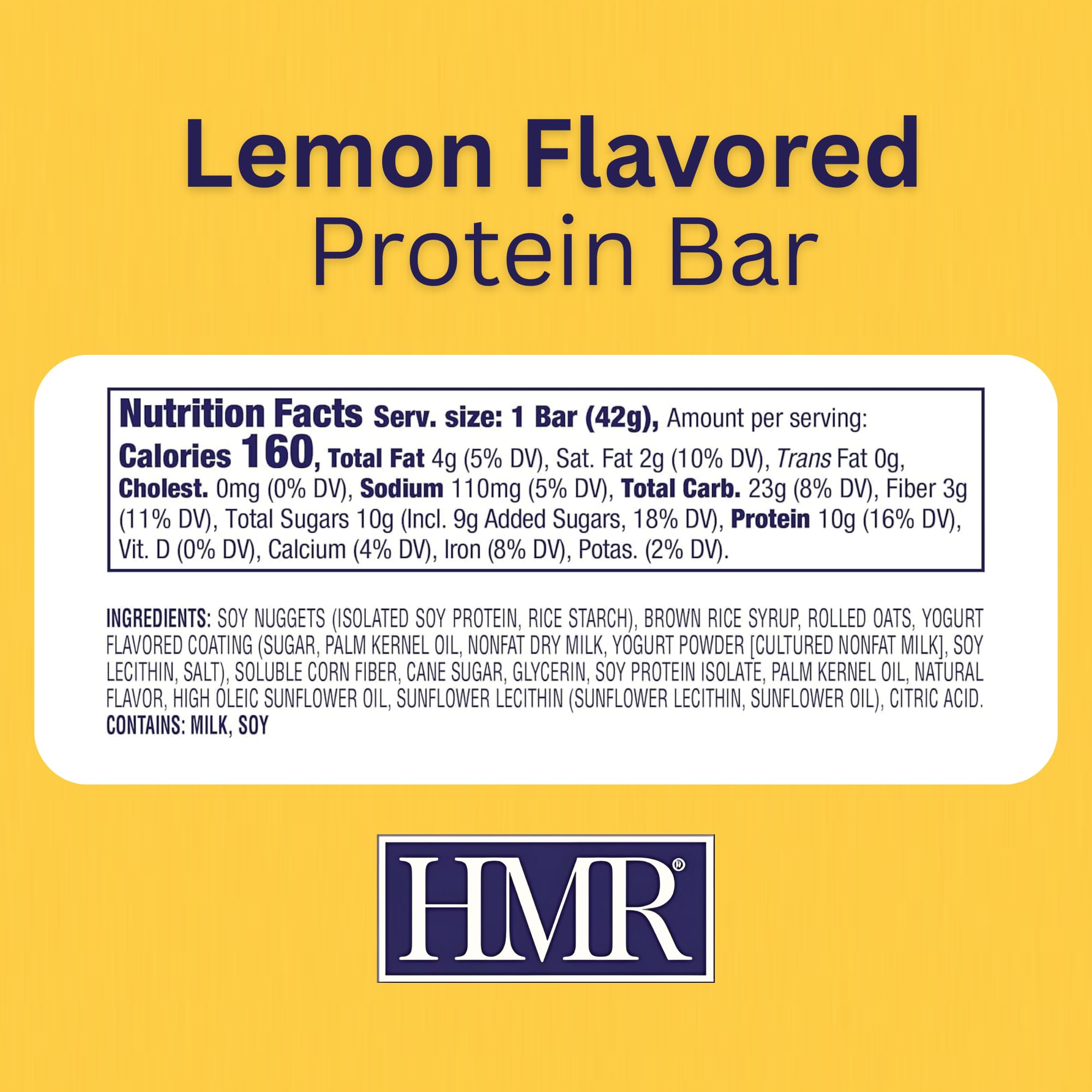 HMR Lemon Bar close-up with yogurt icing highlighting tasty protein boost