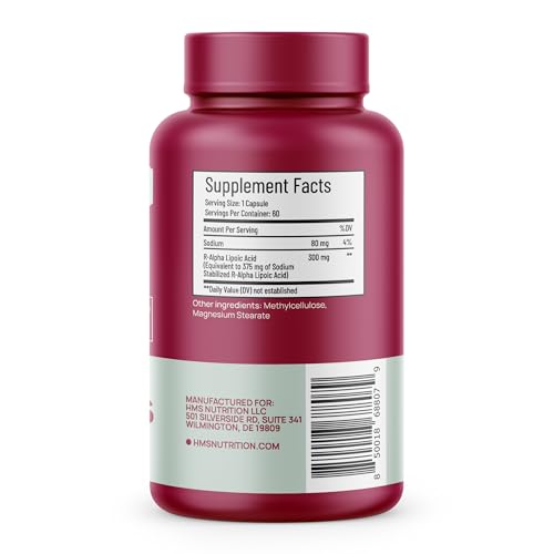 USA-made HMS Nutrition product in front of NSF-certified facility sign signals quality.