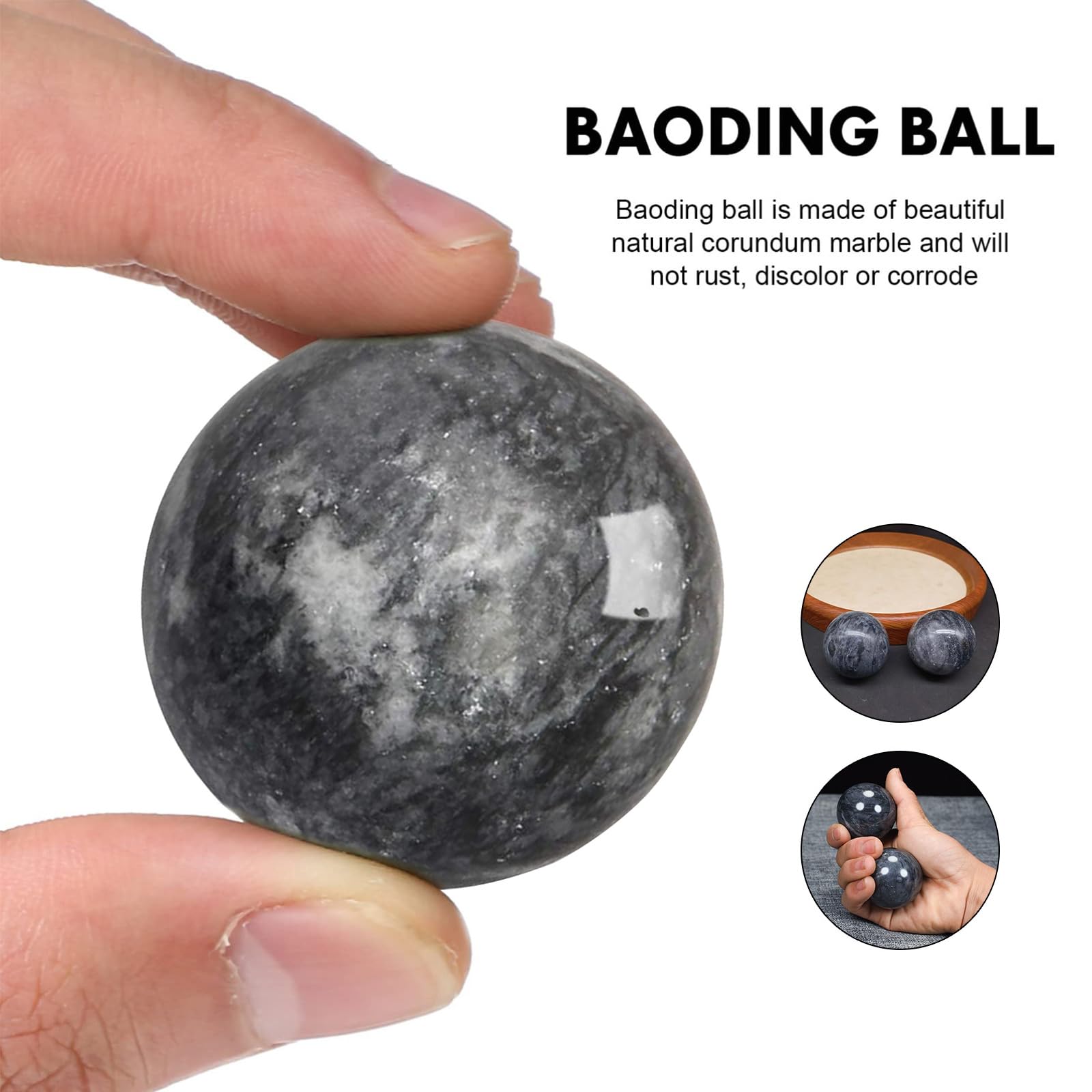 Hmsddan Baoding balls with cool-touch marble during routine