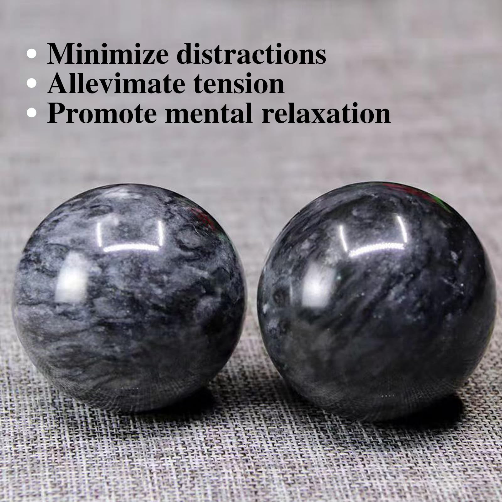 Hmsddan Baoding balls side view highlighting smooth surface
