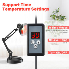 Hoakya 150W infrared bulb with stand supports stable, hands-free warm relief.
