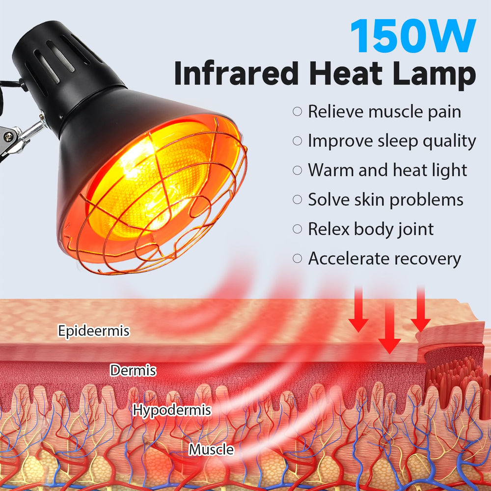 Hoakya infrared heat lamp adjustable neck lets you target sore areas precisely.