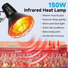 Hoakya infrared heat lamp adjustable neck lets you target sore areas precisely.