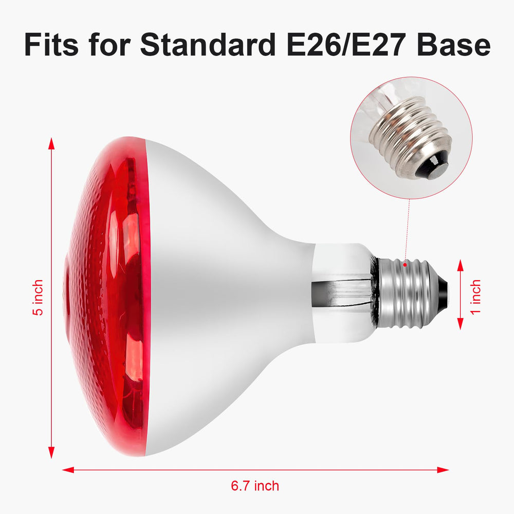 Hoakya 275W infrared bulb side view for heat lamp setup