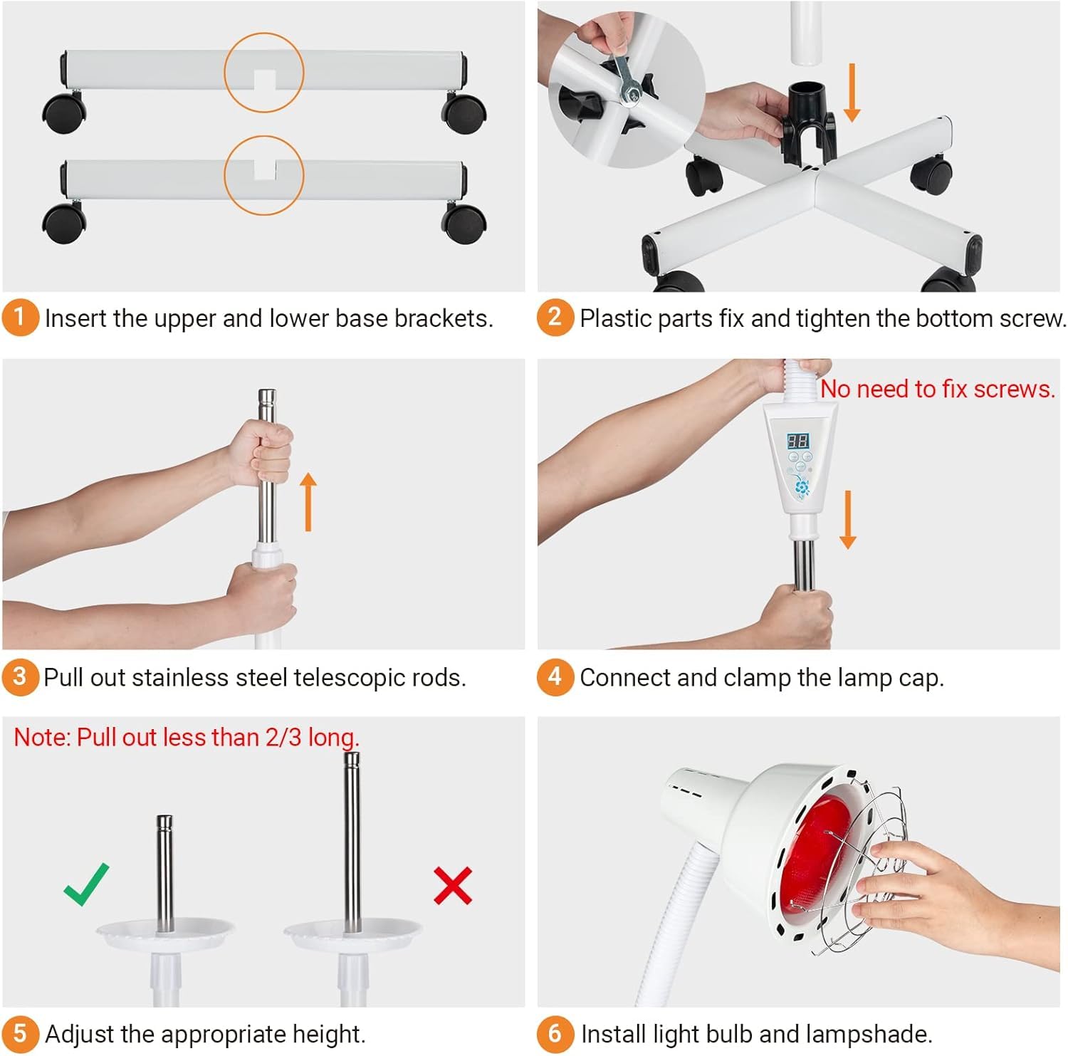 Hoakya infrared light therapy lamp fully assembled for home use.