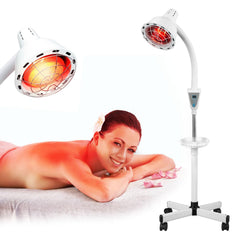 Hoakya infrared light therapy lamp front view showing prominent 275W bulb for targeted warmth.