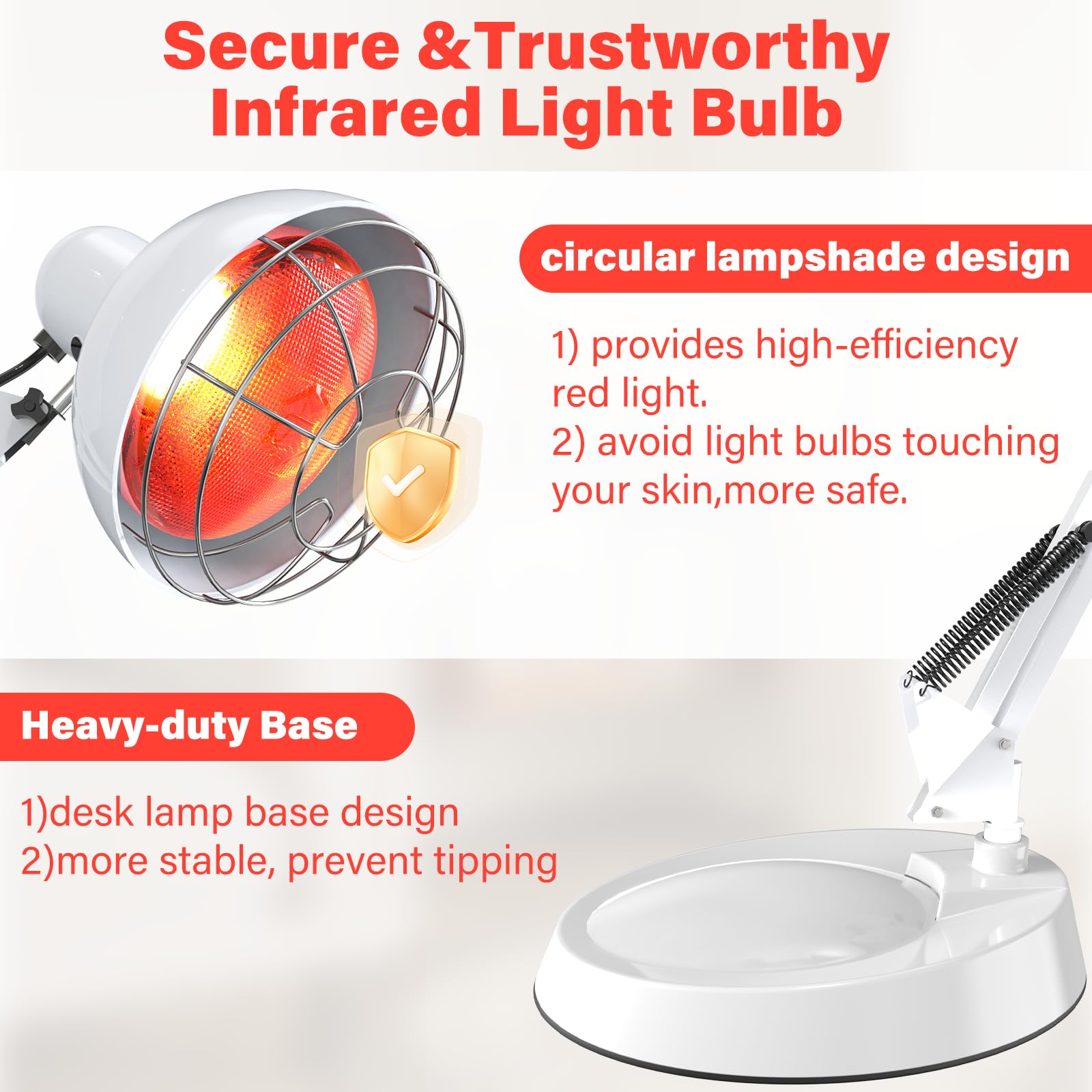 Hoakya Near Infrared Lamp base provides stable support during sessions.