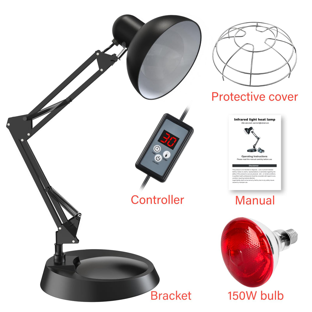 Hoakya infrared lamp packaging includes user-friendly accessories for setup.
