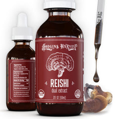 Hodgins Harvest Reishi tincture bottle for daily wellness
