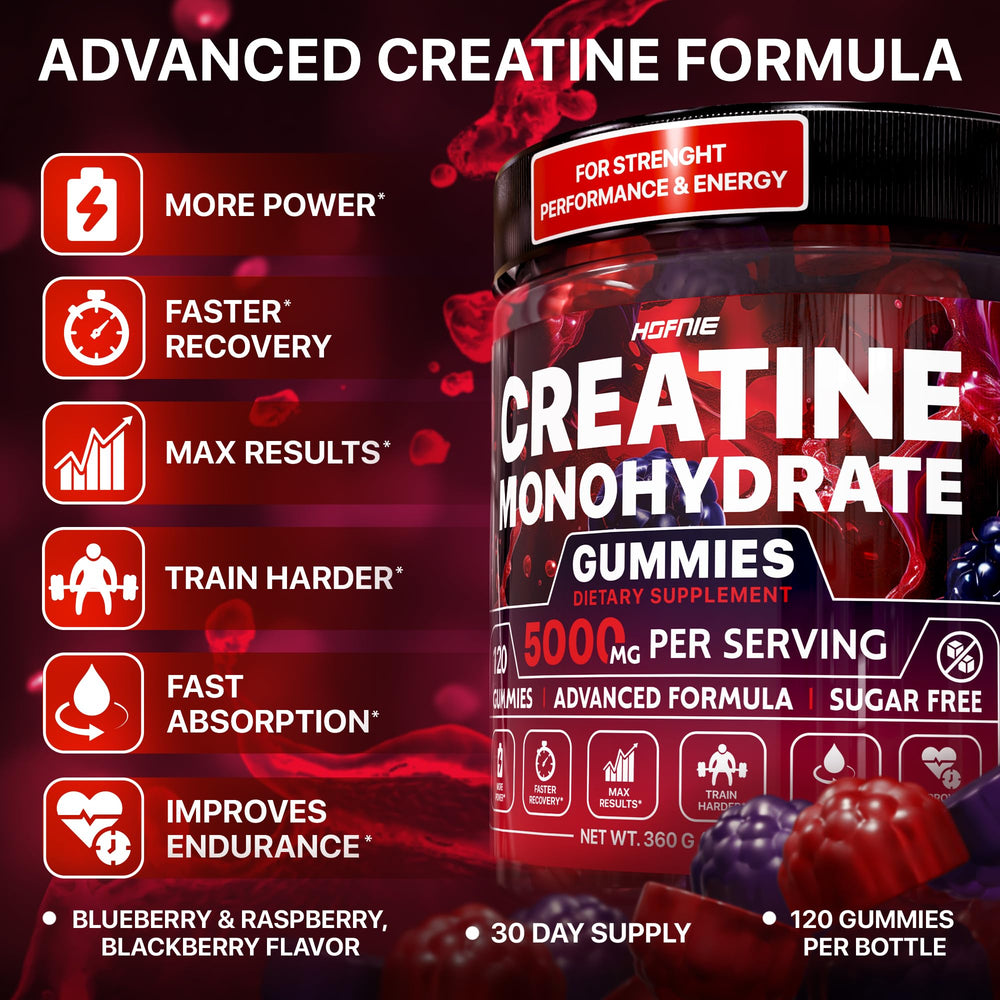 Hofnie creatine monohydrate gummies serving dish to illustrate portion control and consistent dosing.