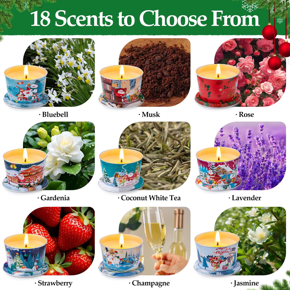 HOFOGOTOWIN Merry Christmas aromatherapy candles create festive home ambiance.