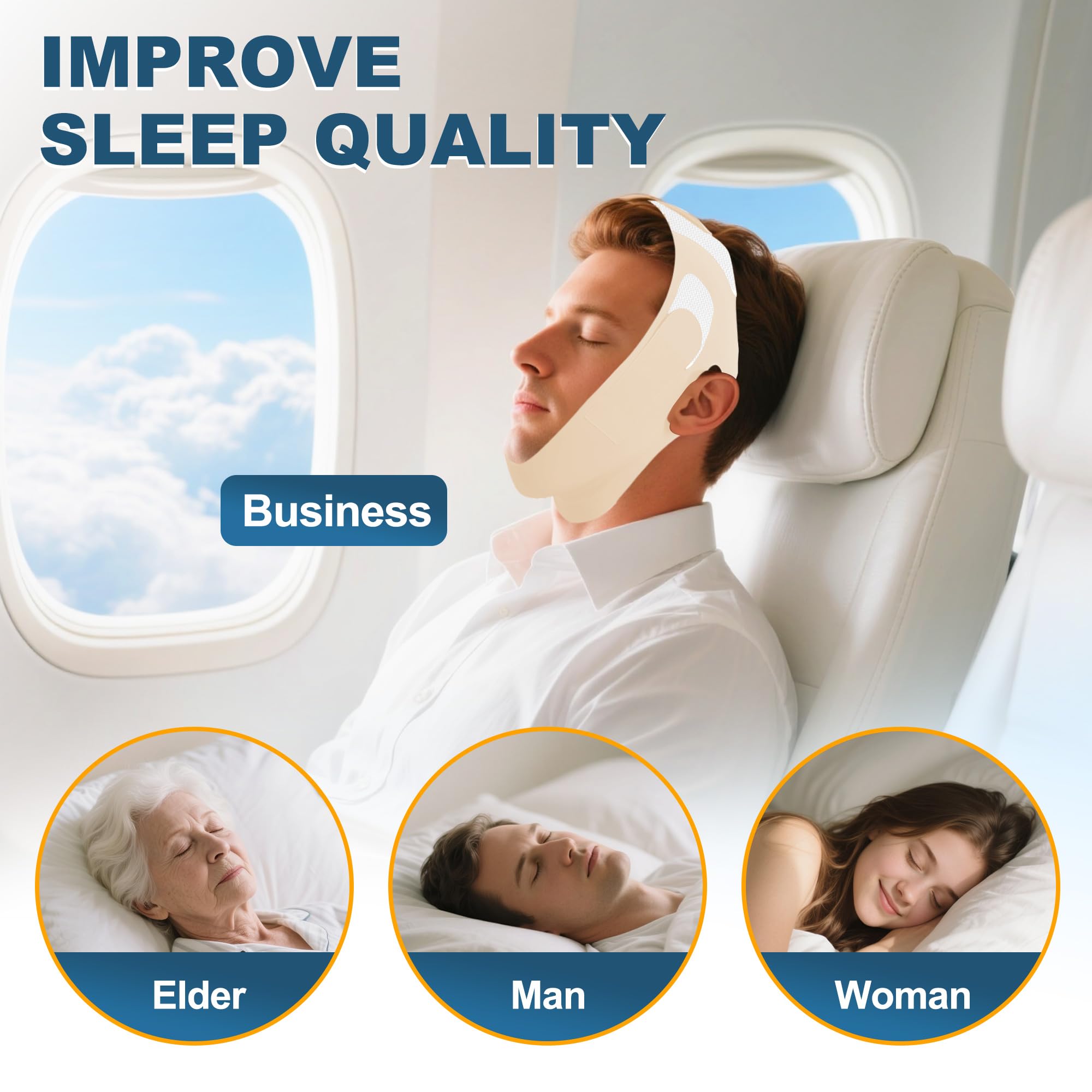 Holinee anti snoring strap fits men and women for daily use